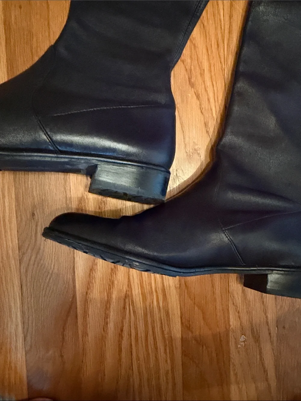 Stuart Weitzman Black Over-the-Knee Leather Boots